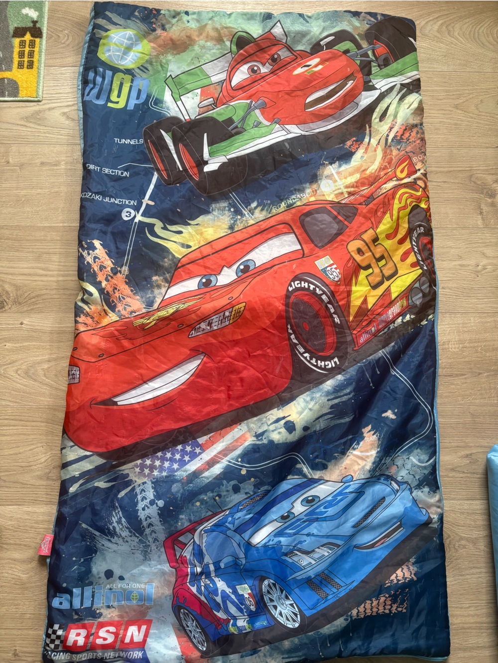 Disney Pixar Cars Kids Sleeping Bag Lightning McQueen Racing Theme